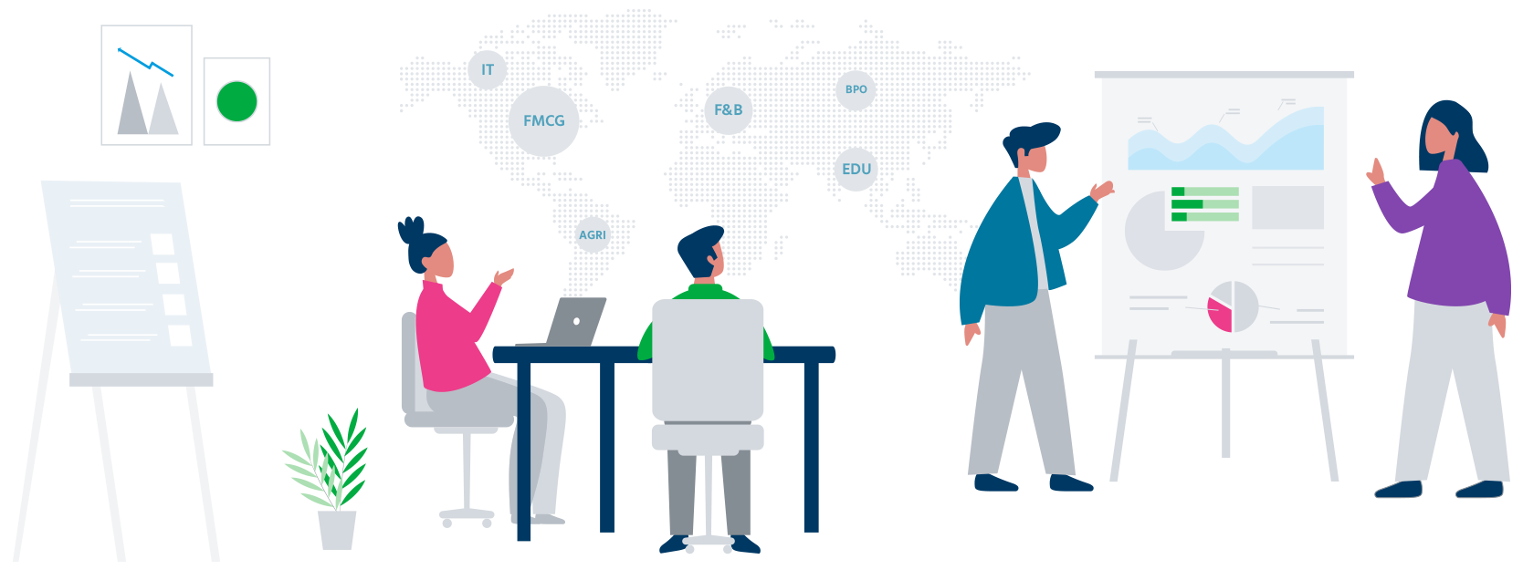 Office scene illustration